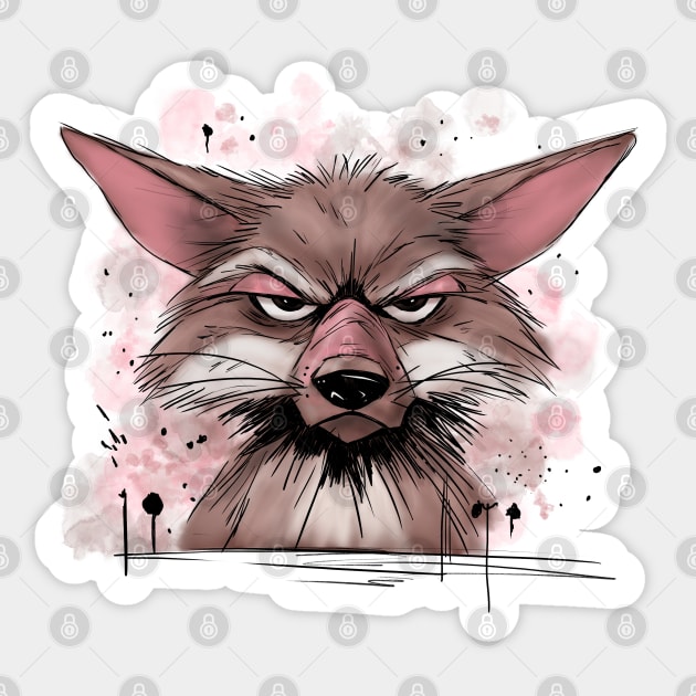 Grumpy Coyote Sticker by H. R. Sinclair